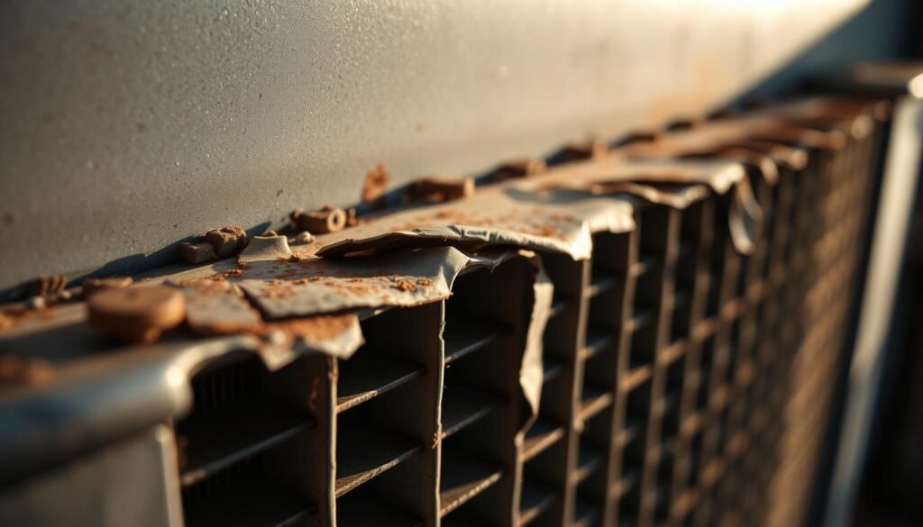 damaged condenser fins
